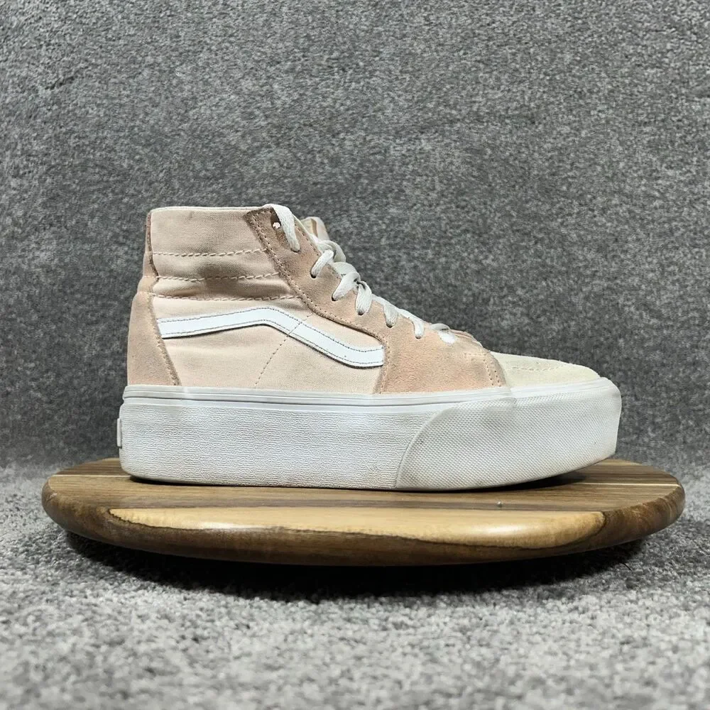 Vans Sk8-Hi Tapered Stackform Women's Size 8 Peach Platform Athletic Shoes Used